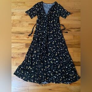 Reformation Black Floral Dress